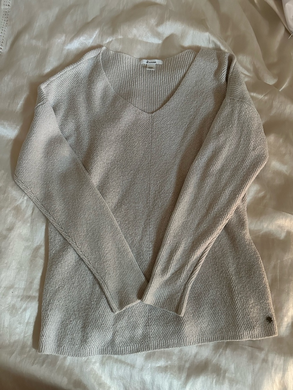 Ripzone Cream Ribbed Crewneck Sweater - L